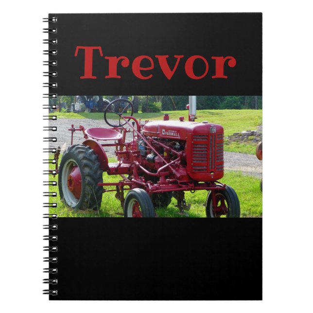 Cuaderno Portátil Tractor rojo personalizado (Frente)