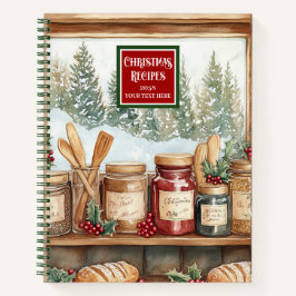 Cuaderno Portátil tradicional de recetas de vacaciones con