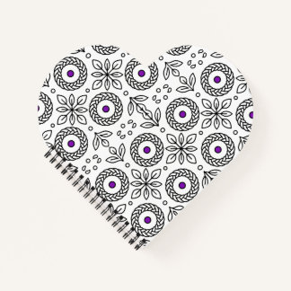 Cuaderno Portátil trenzado de Mandala y motivos de hoja