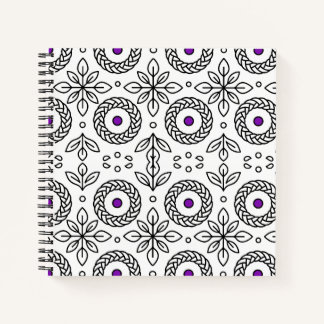 Cuaderno Portátil trenzado de Mandala y motivos de hoja