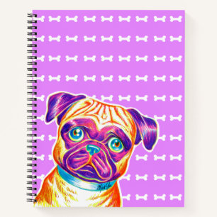 Cuaderno Portátil unico de color púrpura de arte de peluc