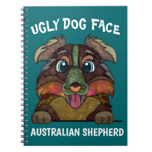 Cuaderno Portátil único de perro feo pastor australiano