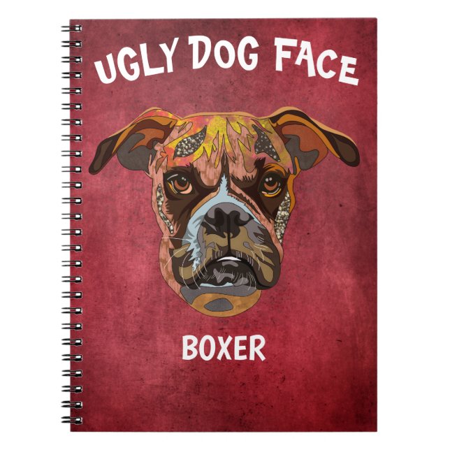 Cuaderno Portátil único para perro feo Boxer (Frente)