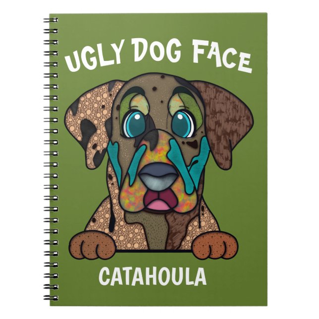 Cuaderno Portátil único para perros feos de Catahoula (Frente)