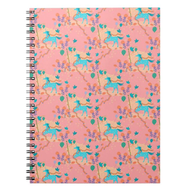 Cuaderno Portátil unicornio azul (Frente)