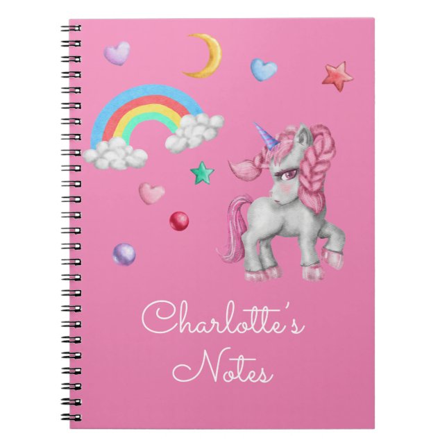 Cuaderno Portátil unicornio, mágico arcoiris unicornio (Frente)
