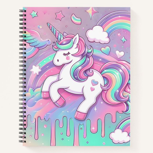 Cuaderno Portátil Unicornio moderno (Anverso)