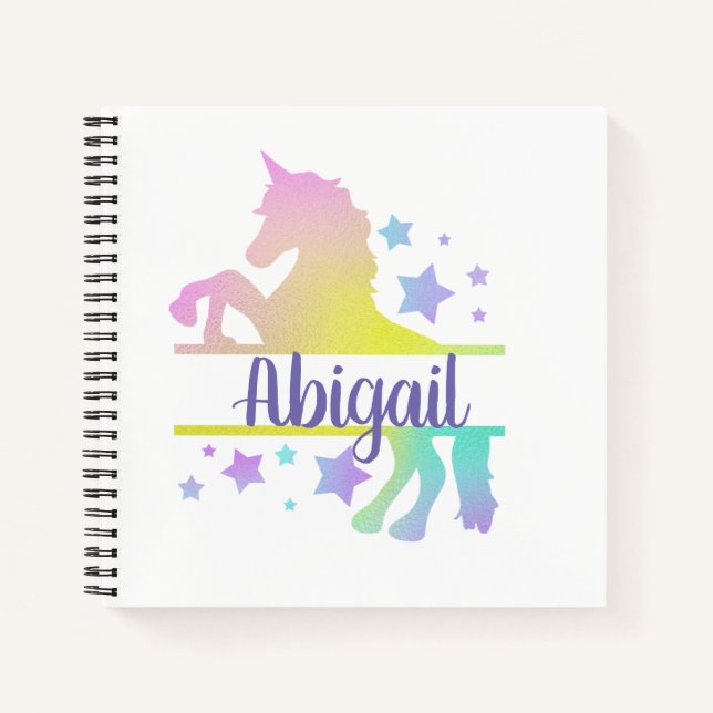Cuaderno Portátil Unicornio personalizado (Anverso)