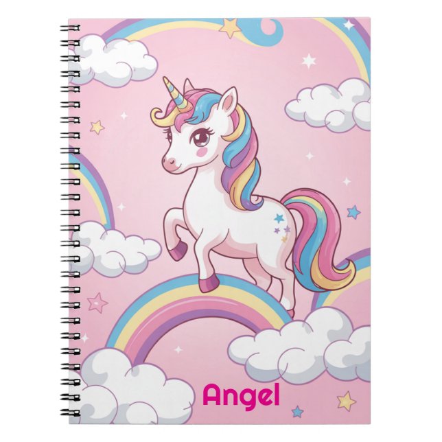Cuaderno Portátil unicornio personalizado - Jo arcoiris mág (Frente)