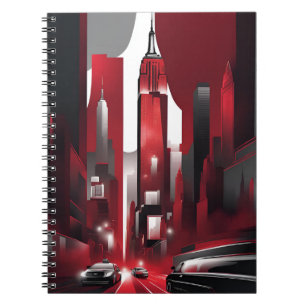 Cuaderno Portátil urbano Noir - Moderno paisaje urbano en n