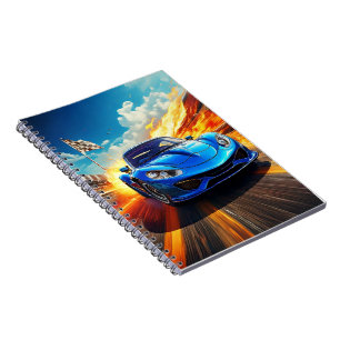 Cuaderno Portátil - Vehículo deportivo azul