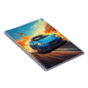 Cuaderno Portátil - Vehículo deportivo azul