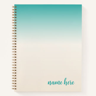 Cuaderno Portátil Verde azulado y Beige personalizado