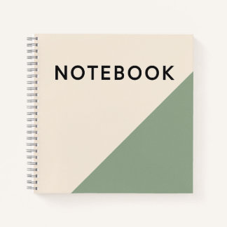 Cuaderno Portátil verde y crema minimalista