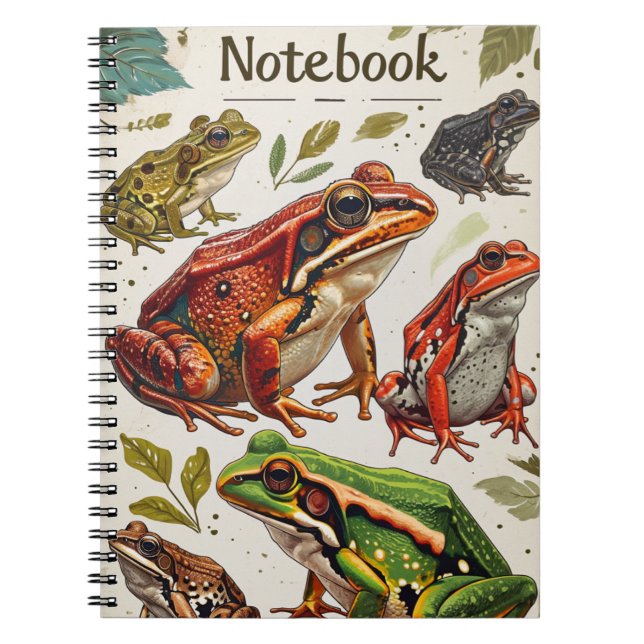 Cuaderno Portátil Vintage de ranas (Frente)
