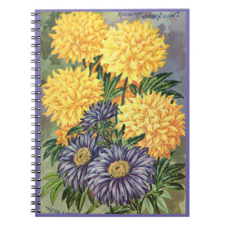 Cuaderno Portátil VTG Botánico Asters & Coneflowers Spiral