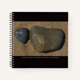 Cuaderno Portátil w. imagen de piedra + texto inspirador