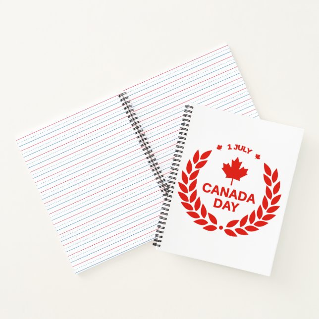 Cuaderno Portátil Wreath del Día de Canadá (Interior)