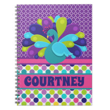 Portátil y diario de pavo real personalizado