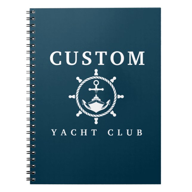 Cuaderno Portátil Yacht de nombre personalizado, registro d (Frente)