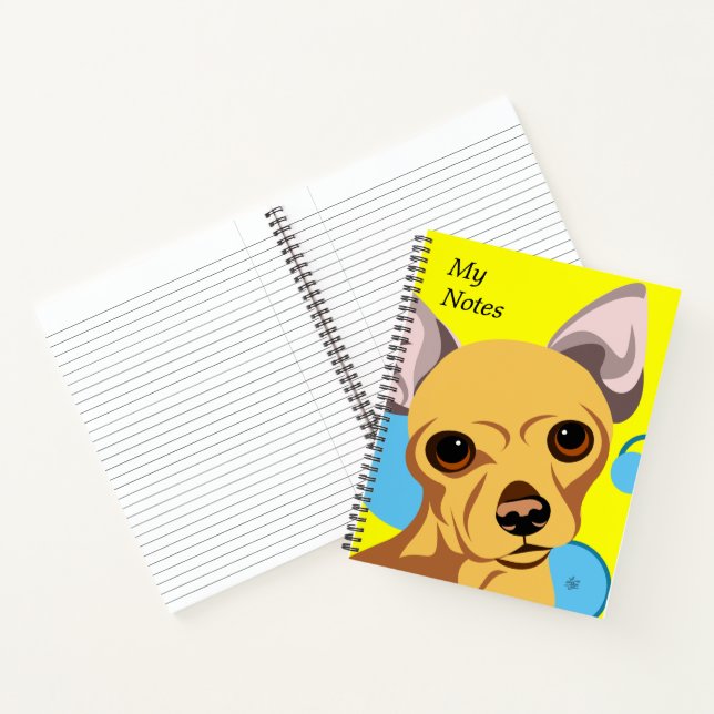 Cuaderno Portátiles de arte Chihuahua personalizados (Interior)
