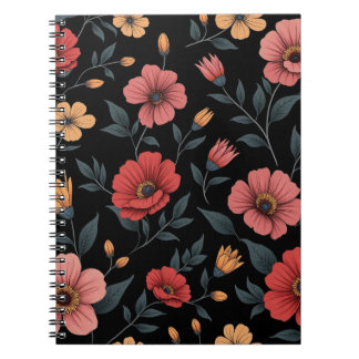 Cuaderno Portátiles De Flor Rosa Rojo Y Rosa