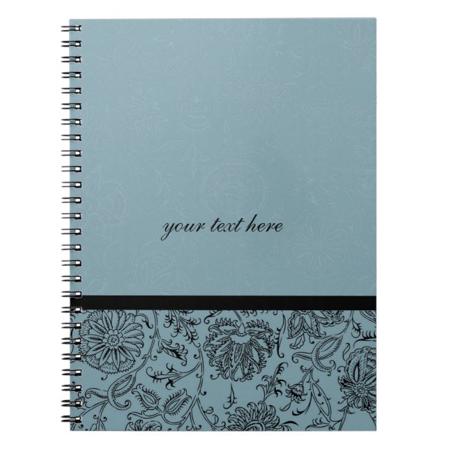 Cuaderno Portátiles de flores azules (Frente)