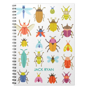 CUADERNO PORTÁTILES DE INSECTOS COLORIDOS PERSONALIZADOS