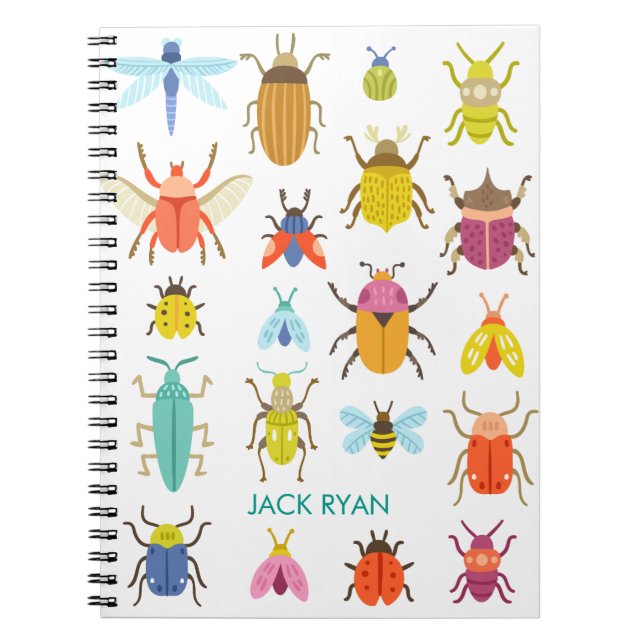 CUADERNO PORTÁTILES DE INSECTOS COLORIDOS PERSONALIZADOS (Frente)