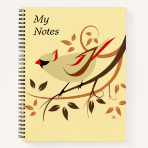 Cuaderno Portátiles De Rama De Árbol Cardinal Septentrional