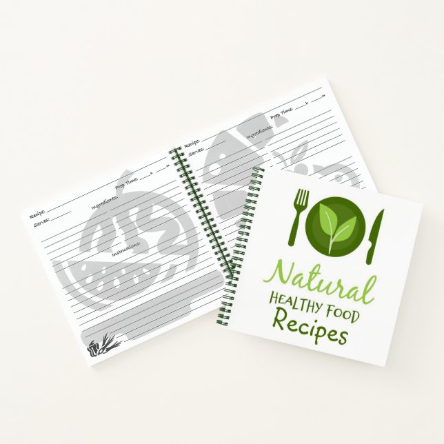 Cuaderno Portátiles de recetas alimenticias naturales salud (Interior)