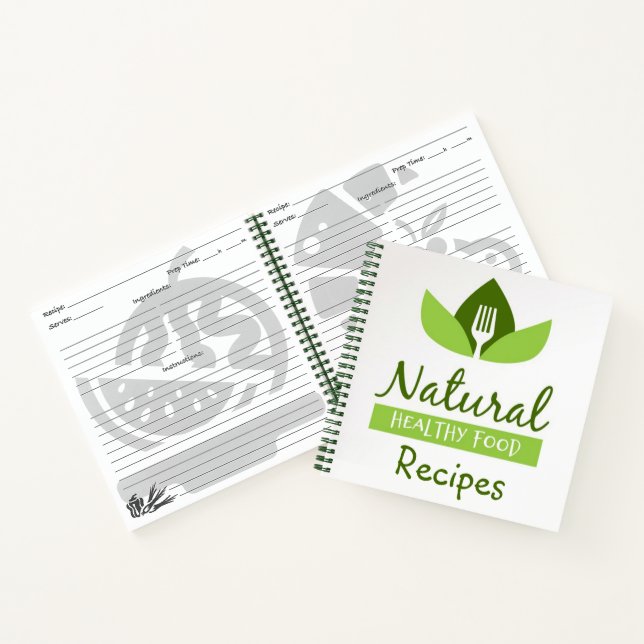 Cuaderno Portátiles de recetas alimenticias naturales salud (Interior)