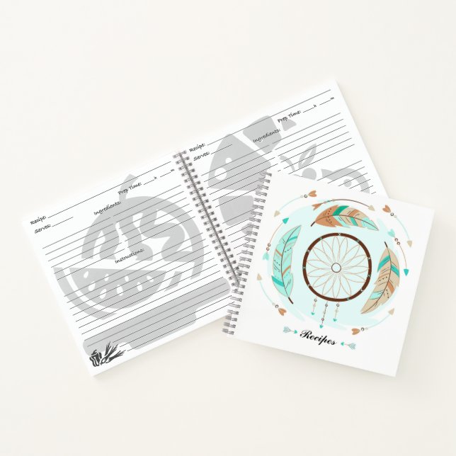 Cuaderno Portátiles de recetas bohemias personalizados (Interior)