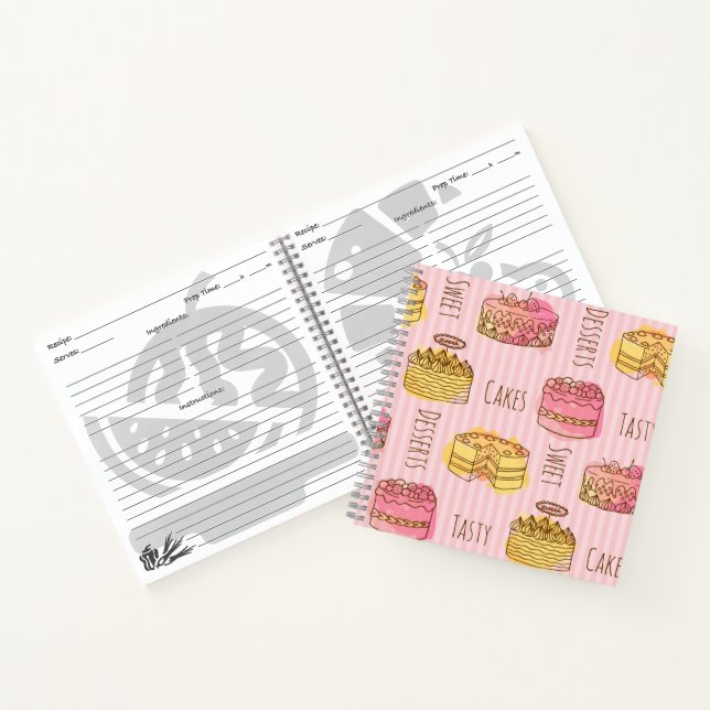 Cuaderno Portátiles de recetas de postres (Interior)