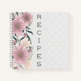 Cuaderno Portátiles de recetas florales personalizadas