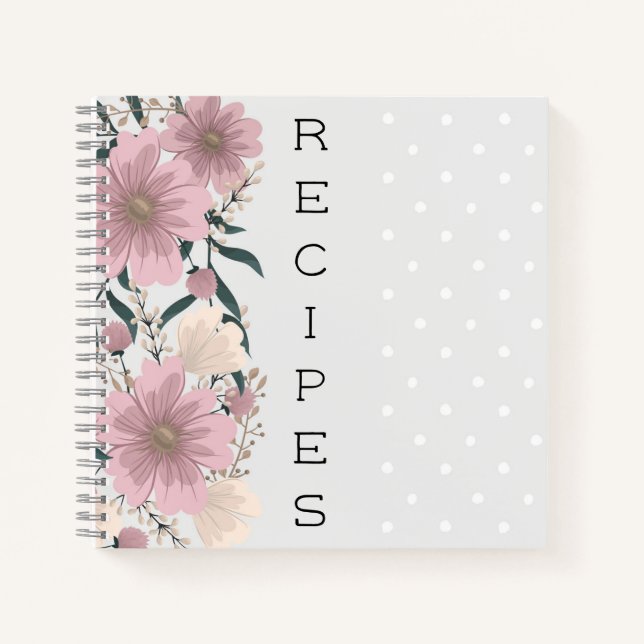 Cuaderno Portátiles de recetas florales personalizadas (Anverso)
