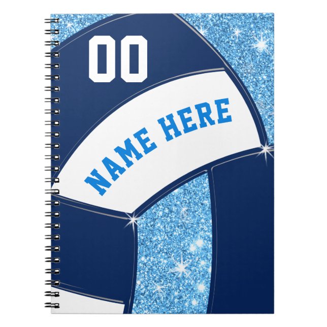 Cuaderno Portátiles de voleibol personalizados con luz azul (Frente)