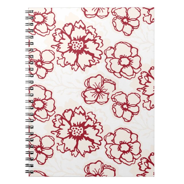 Cuaderno Portátiles espirales de flores para artistas (Frente)