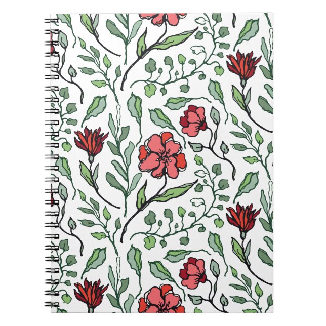 Cuaderno Portátiles espirales de flores para escritura insp (Frente)