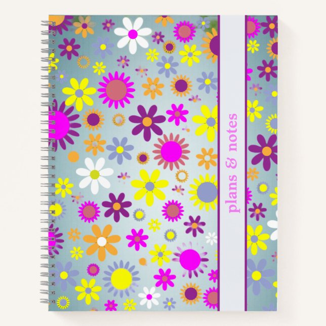 Cuaderno Portátiles florales de color moderno (Anverso)
