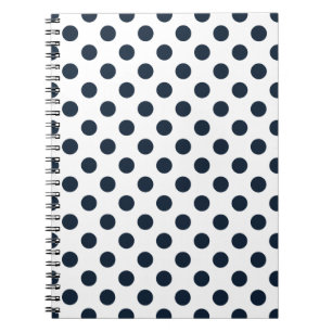 Cuaderno Pos de polka azul marino oscuro