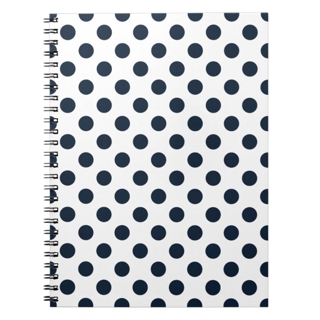 Cuaderno Pos de polka azul marino oscuro (Frente)