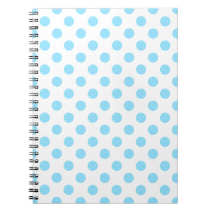 Cuaderno Pos de polka azul y blanco