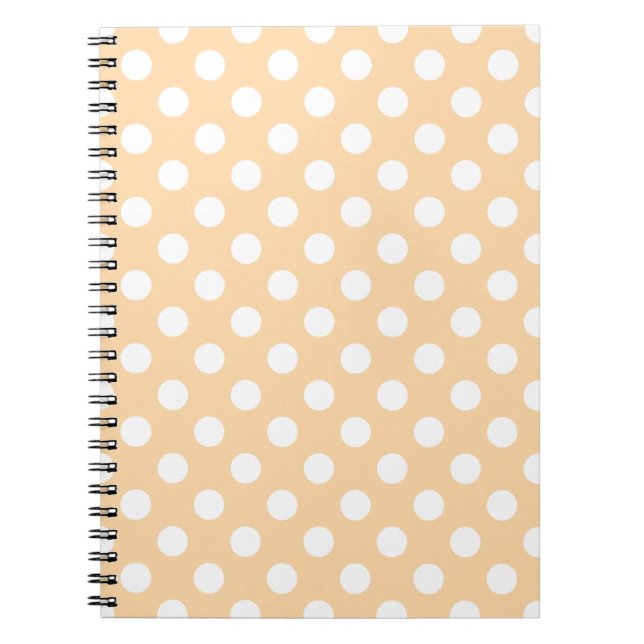 Cuaderno Pos de polka blanca en beige (Frente)