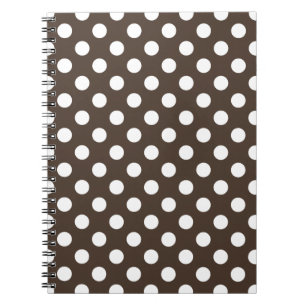 Cuaderno Pos de polka blanca en marrón