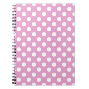 Cuaderno Pos de polka blanca en rosa pálido