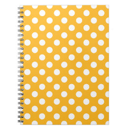 Cuaderno Pos de polka blanca sobre amarillo