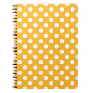 Cuaderno Pos de polka blanca sobre amarillo
