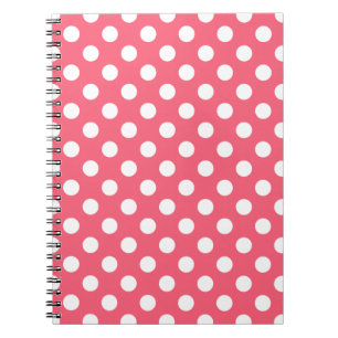 Cuaderno Pos de polka blanca sobre el coral