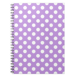 Cuaderno Pos de polka blanca sobre lila